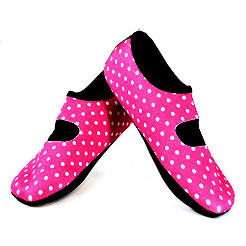Image of Nufoot Women's Mary Janes Best Foldable & Flexible Flats, Travel & Exercise, Dance, Yoga Socks, Indoor Shoes, Slippers
