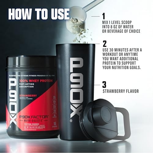 BODi P90X Whey Protein Powder – 25g Protein per Serving to Support Muscle Recovery & Repair – Enhanced with Nutri-Digest-X™ – Gluten-Free, 0g Added Sugar, 135 Calories – Strawberry - 5
