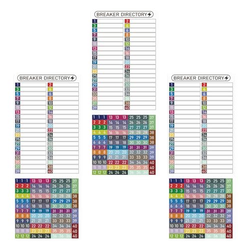 Planches étiquettes tableau électrique numérotées en PVC adhésif pour coffrets de distribution