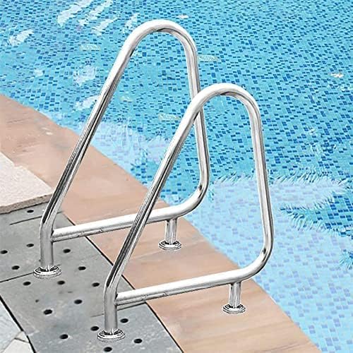 ACiyD Handrail Pool Handrails Set of 2 Pool Rail 32x35.4 Inch Pool Railing 304 Stainless Steel Pool Handrail Humanized