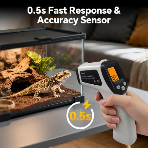 Image of Infrared Thermometer Gun, Digital Laser Temperature Gun -58F to 1022F, Adjustable Emissivity, LCD Backlight, MAX /MIN Display, Non-Contact Thermometer for Pizza Oven, BBQ, HVAC, Griddle