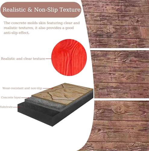 Moldes de textura de hormigón imitación madera rectangular para estampar pavimentos 5