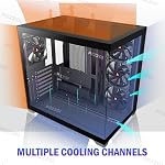 KEDIERS PC CASE ATX 4 Fans Pre-Installed, Type-C Mid Tower Computer Case with Full-View Dual Tempered Glass, Gaming PC Case,Black,K4 - Image 3