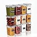 Vtopmart 1.6L Vorratsdosen Set, M&uuml;sli Sch&uuml;ttdose & Frischhaltedosen, BPA frei Kunststoff Vorratsdosen luftdicht,Trockenfutterbeh&auml;lter, Satz mit 12, 24 Etiketten f&uuml;r Getreide, Mehl usw (Schwarz)