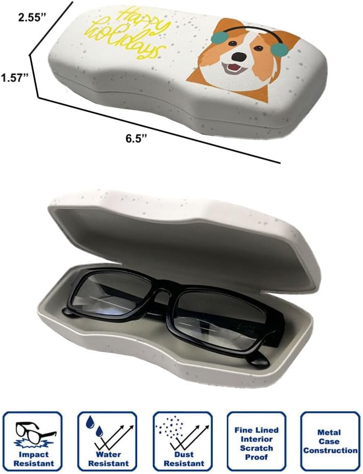 JAVOedge [4 PACK / 3 PACK], Printed Pattern Durable Hard Clamshell Eyeglass Case with Bonus Microfiber Cloth image 4