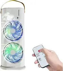 Mini Portátil Climatizador Camada Ventilador Dupla Umidificador Hélice Giratório