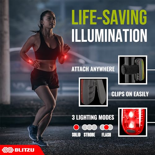 Blitzu SAFETY LIGHT S Walking Night Red Strobe Light Dog Leash Light Walking Light Led Running Lights Dog Safety Light Red thumb #1