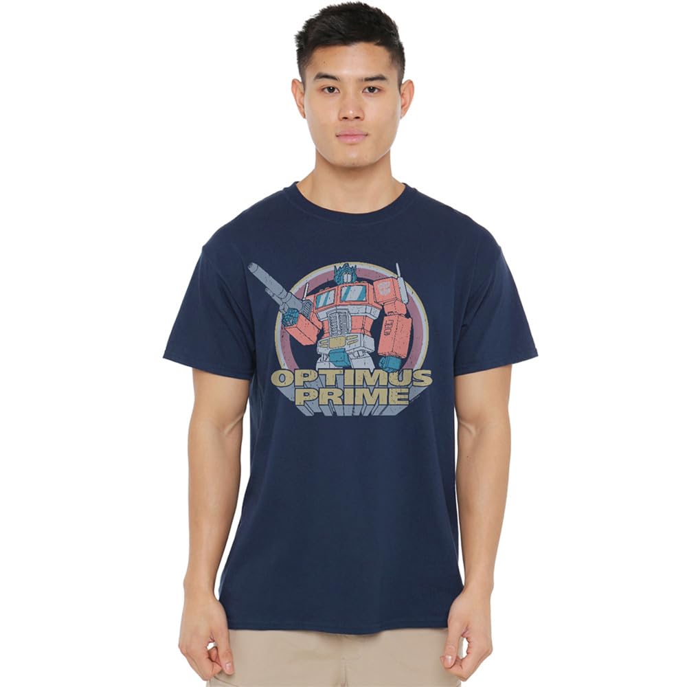 Transformers Unisex Navy Generations Flea Market Heroic Autobot Optimus Prime T Shirt, Large