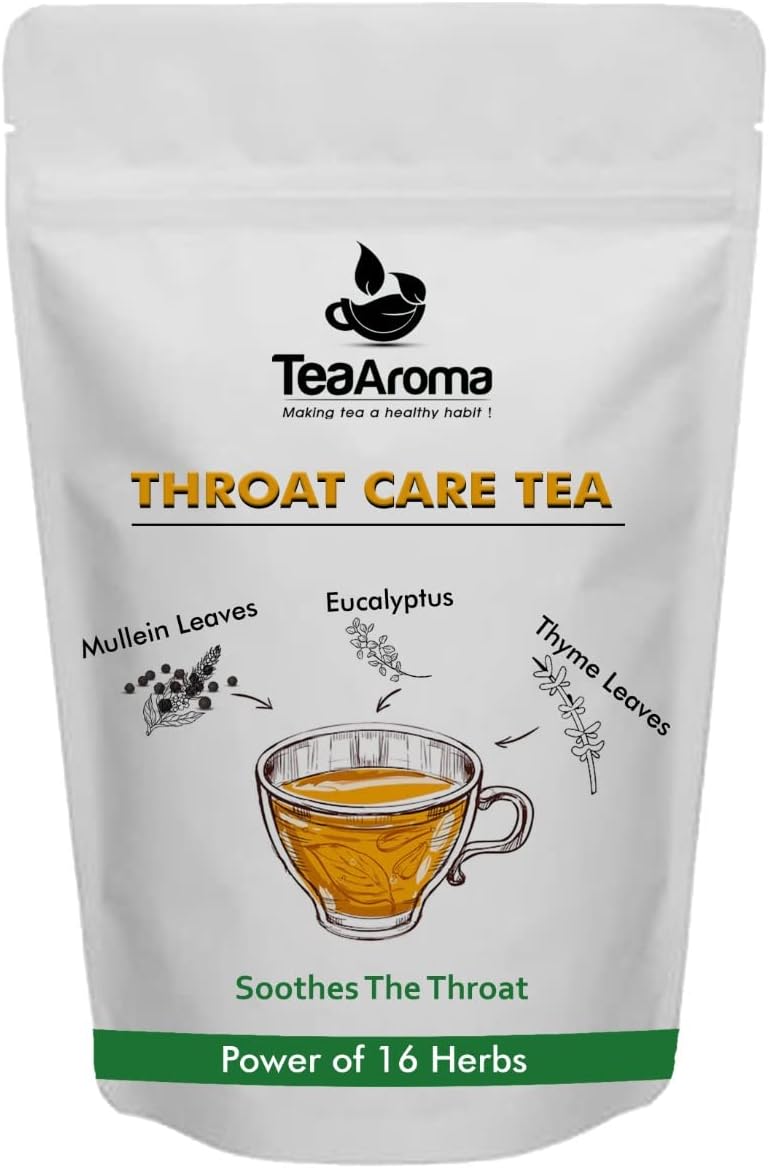 Tea Aroma - Making Tea A Healthy Habit Throat Care Tea - Mullein Leaves, Echinacea, Eucalyptus, Licorice root, Ginger root - 50 g