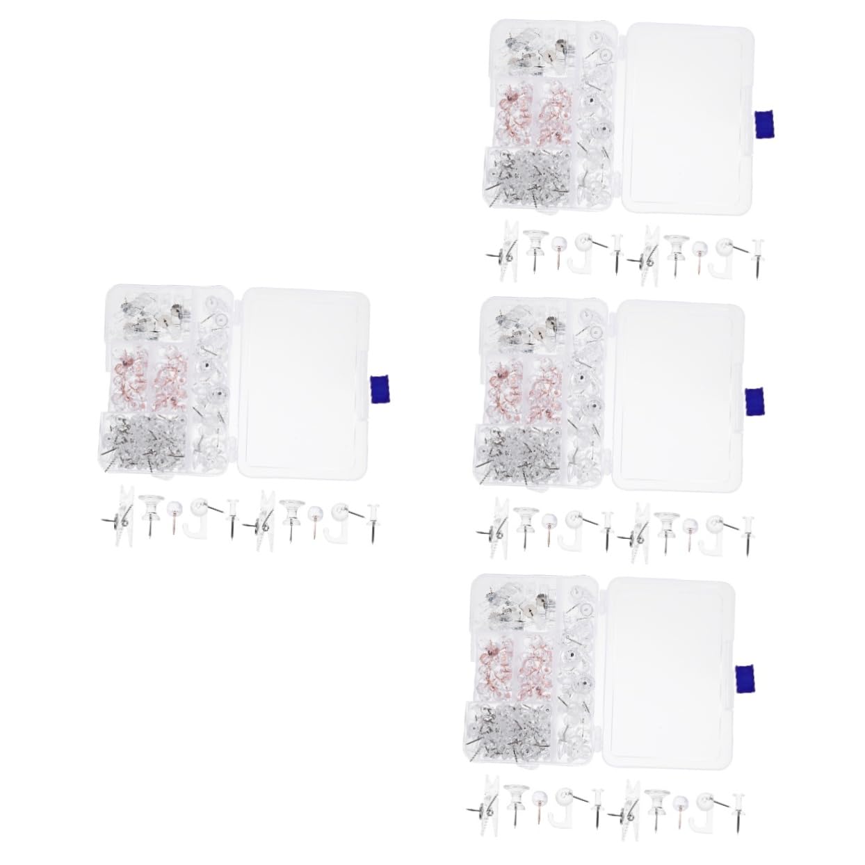 DOITOOL 4 Boîtes Épingles Remplaçables Multifonctionnelles pour Tableau Liège Pratiques pour Maison Parfaites pour Marquer Cartes et Affichages