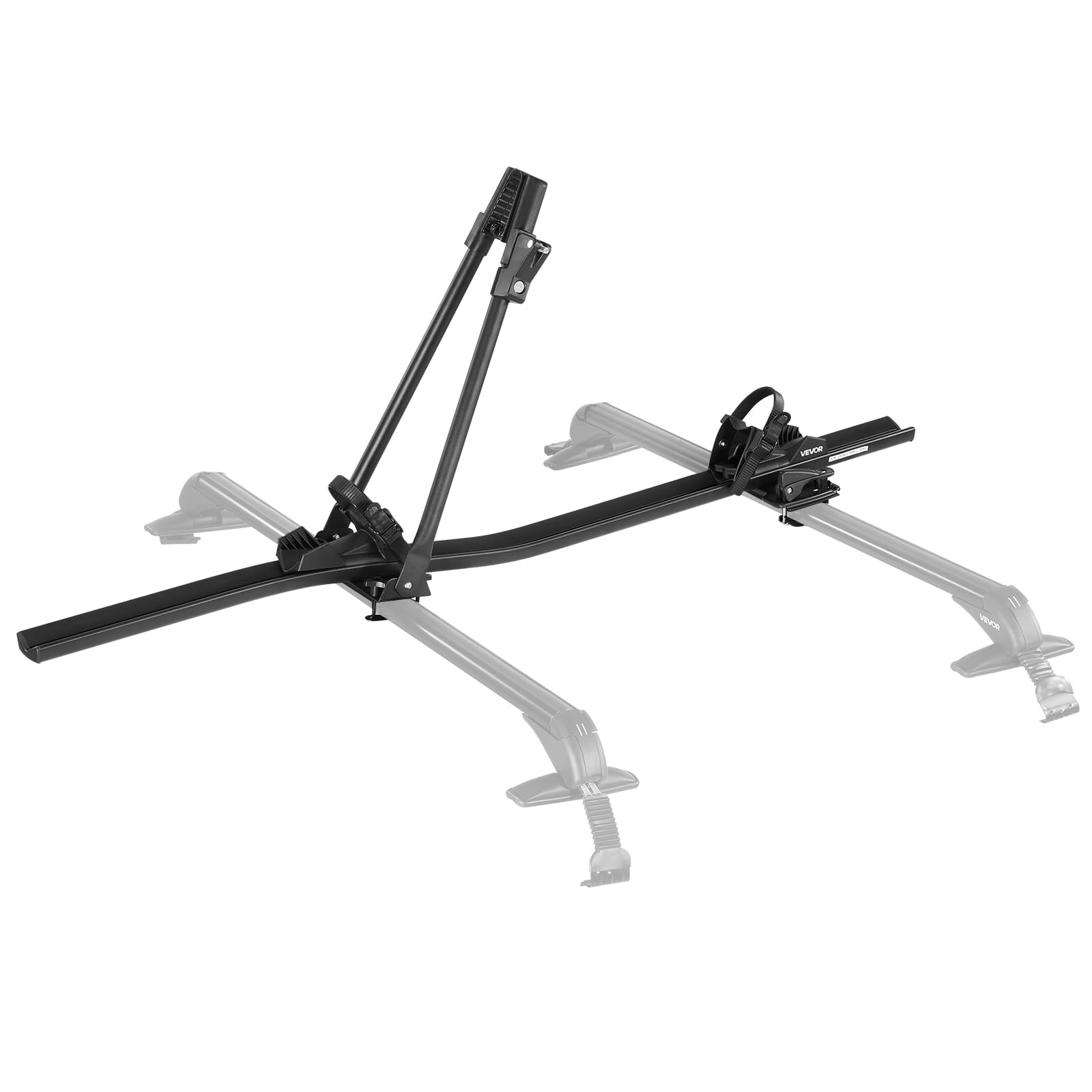 VEVOR Dachfahrradträger 15 kg Tragkraft, aufrechter Fahrraddachträger mit sicherem Verriegelungssystem für die meisten Standard-Querträger, aufrechter Autodachträger für SUV Auto, Schwarz