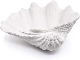 ALIWINER Seashell Decorative Bowl Clam Shell Decor Bowl Nautical Home Decor Coastal Bathroom Decor Beach Party Wedding She...