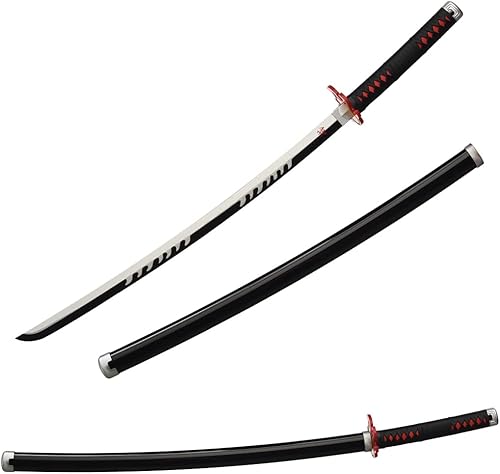 Miniatura 3 de YIBLZ Espada samurai de anime hecha a mano, espada Demon Slayer de aproximadamente 41 pulgadas, pilares de Hashira y Katana protagonista para fines