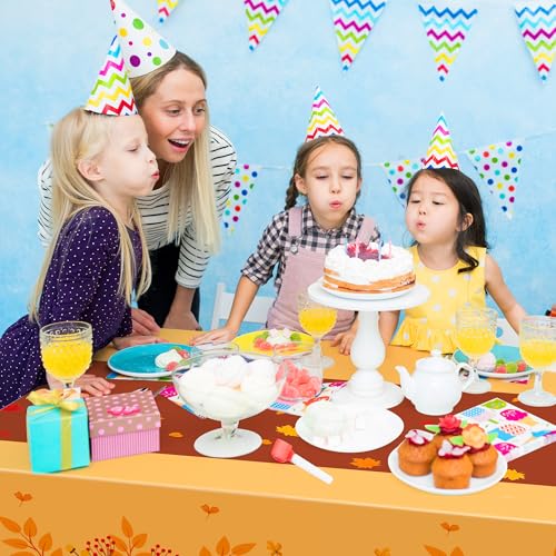 OHOME Thanksgiving Decorations - Plastic Fall Tablecloth for Thanksgiving Friendsgiving | Autumn Table Decor Leaves Floral Table Covers for Outdoor Indoor Party Favors Backdrop,52''x87'',2 Pack - image 6