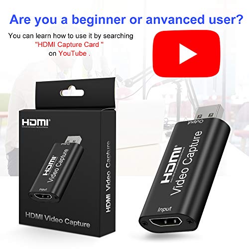 GOODAN Audio Video Capture Cards - HDMI to USB 2.0 - High Definition 1080p 30fps - Record Directly to Computer for Gaming, Streaming, Teaching, Video Conference or Live Broadcasting