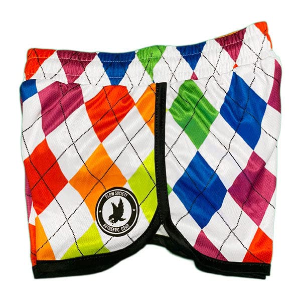 Flow Society Neon Argyle Girls Athletic Shorts2
