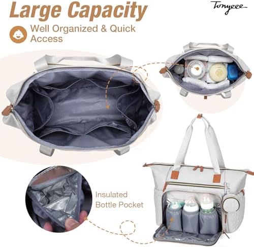 Tonyeee Luiertas met fopspeentas en aankleedonderlegger, luierrugzak, multifunctionele babytas voor grote reisluiertas voor mama en papa, geïsoleerde tassen, roze
