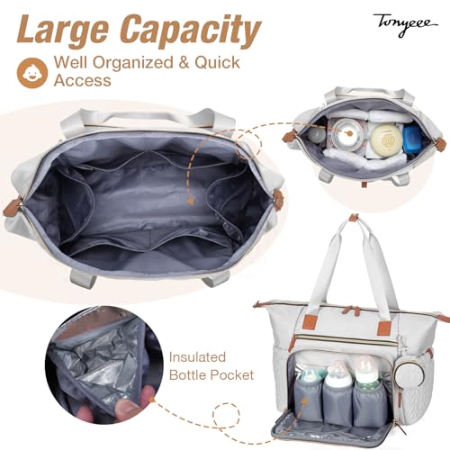 Image of Diaper Bag Tote, Large Baby Hospital Bag for Labor Delivery Mom