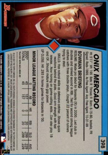 Miniatura 2 de 2001 Bowman #398 Onix Mercado RC