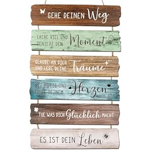 COLOFALLA Jugendweihe Spruch Wandschild Holzplanken Optik