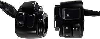 BHB Motorcycle 1" Handlebar Switches Control and Wiring Harness Compatible with Harley Softail 1996-2012 Dyna Sportster V-Rod (Black)