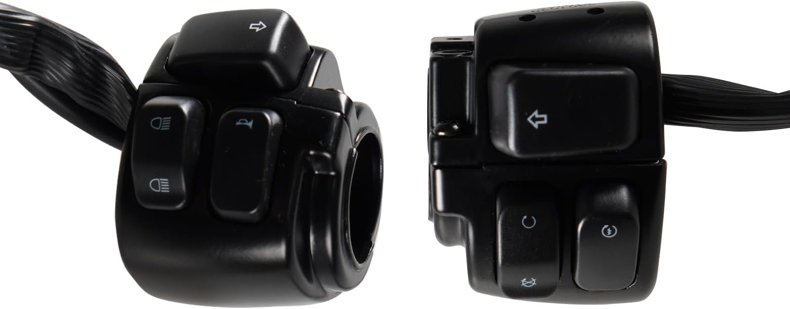 Motorcycle 1" Handlebar Switches Control and Wiring Harness Compatible with Harley Softail 1996-2012 Dyna Sportster V-Rod (Black)