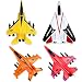 CORPER TOYS 4 Pieces Army Fighters Diecast Pull-Back Airplanes Playset Military Aircraft Toy Great for Kids Boy Metal Set Plane Collection