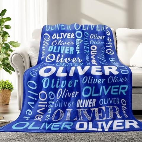 Personalized Baby Blanket with Name - Custom Name Baby Blanket Ultra Soft Fleece Baby Blanket for Girls Boys, Baby Blanket Newborn Gift, Machine Washable, 30"×40" Cover