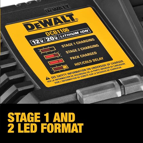 DEWALT 12V MAX*/20V MAX*/FLEXVOLT 6 Amp Charger (DCB1106) - image 5