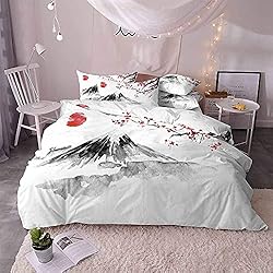 Edredon Japones xldqbh Funda Nordica Cama 150 Estilo japones Juego de Funda Edredón de Microfibra 3 Piezas y 2 Fundas de Almohada 50x80 Fácil Cuidado