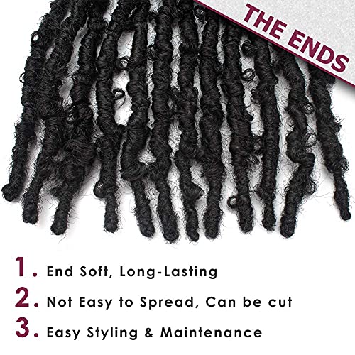 Niseyo 6 Packs Butterfly Locs Crochet Hair 12 Inch Pre Looped Distressed Locs Crochet Braids (1B) #TOP5