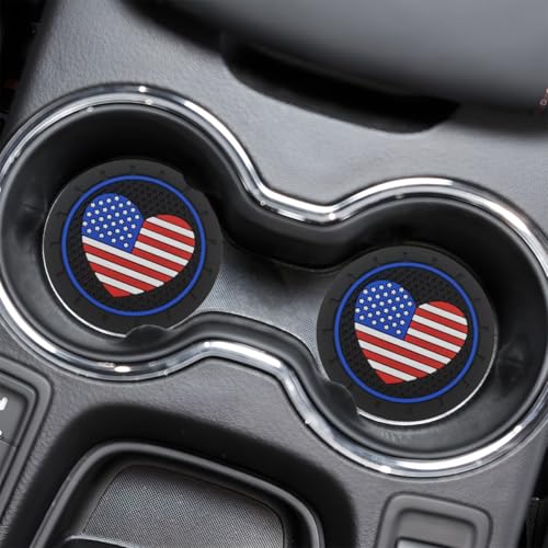 2PCS Inserto para Portavasos de Auto con Bandera Americana miniatura 1