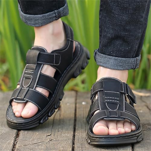 Men's Sport Sandals Closed Toe Outdoor Breathable Anti-Slip Sandal Adjustable Summer Fisherman Beach Shoes3