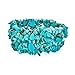 Bling Jewelry Blue Stabilized Turquoise Chip Stone Wide Chunky Cluster Multi Strand Stretch Bracelet for Women