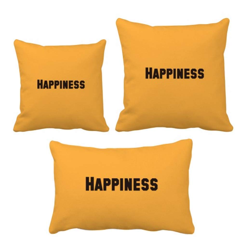 Coussin Happiness housse de coussin décorative motif texte original