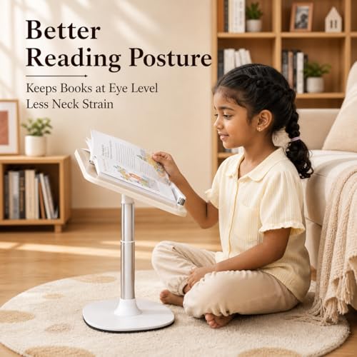 Image of SUNCHHAYA Book Reading Stand with Adjustable Height & Angle |Book Holder for Study, Writing & Laptop Use | Metal Base with Anti-Slip Support | Holds Books & Tablets (YD 22)
