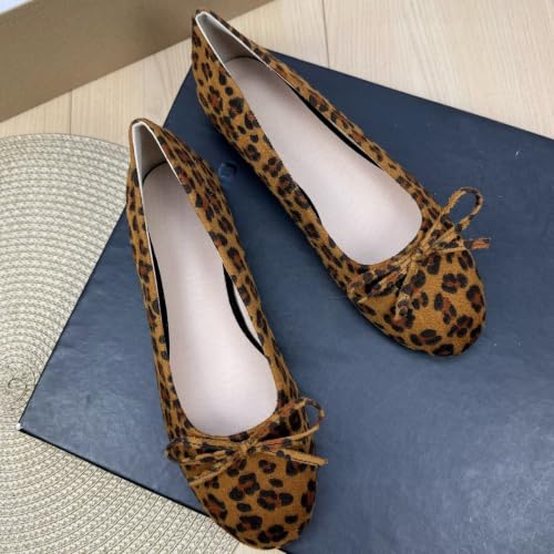 Image of TN TANGNEST Women's Velvet Flats Round Toe Ballet Shoes | Elegant Bowknot Flats Comfortable Casual Slip On Flats for Work