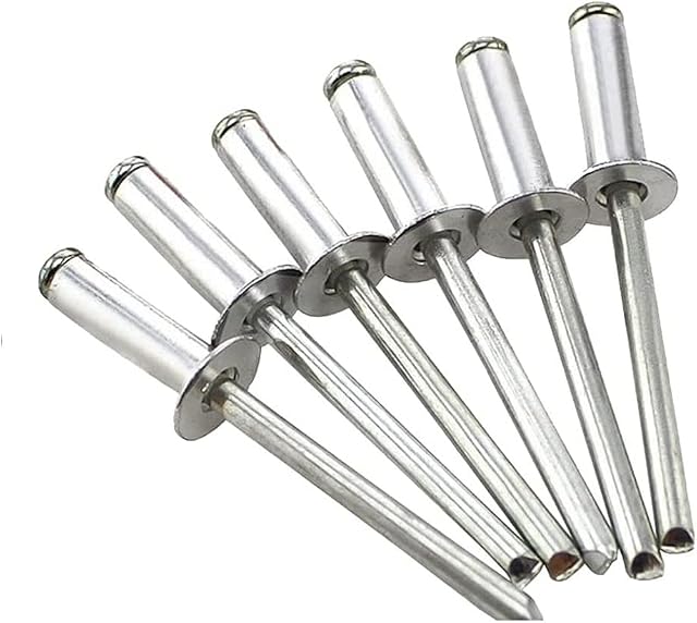 Merriway BH04094 (50 Pcs) Aluminium Alloy Pop Rivet with Large Flange, 4.0mm x 17 mm - 5/32 inch x 11/32 inch - Pack of 50 Pieces