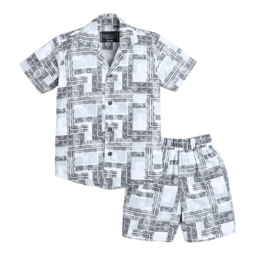 Image of POLKA TOTS Cotton Half Sleeves Shirt With Shorts, All Over Print Cord Set for Baby Boy Kids