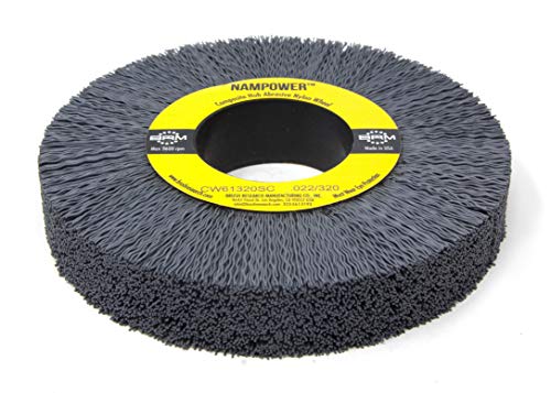 Image of Brush Research CW61320SC Nampower Composite Hub Abrasive Nylon Wheel Brush, Round Hole, Silicon Carbide Filament, 6 inch Diameter, 0.022 inch Wire Diameter, 2 inch Arbor Hole, 1.5 inch Bristle Length, (Pack of 1)