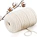 Natur Bio günstig Kaufen-Abio Makramee Garn 5mm 100m Baumwollgarn Macrame Cord Kordel Garn für Makramee Schnur Makrameegarn Baumwollschnur Baumwollkordel Naturweiß Baumwolle 5mm 100m