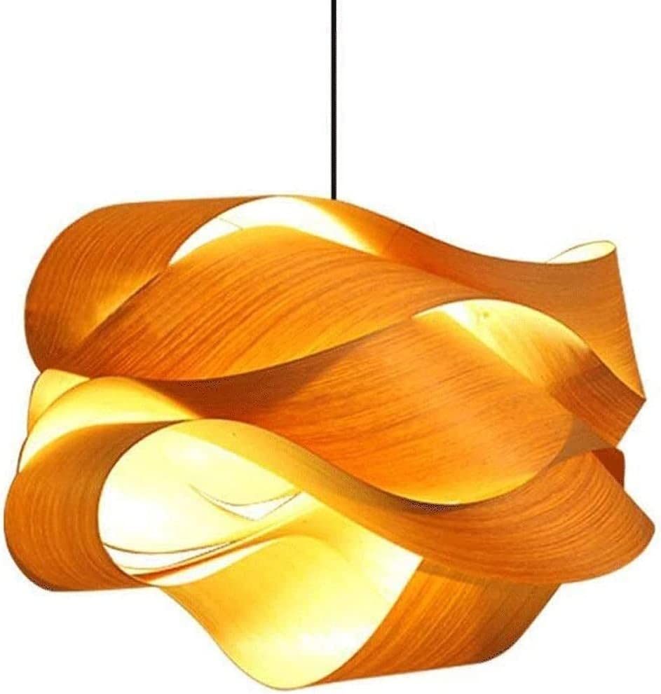 Chandeliers Small Ceiling Light Height-Adjustable E27 Natural Wooden Pendant Lights Lights Shades Wood s Lampshade Wood s Living Room Hanging Lights 45cm Better life