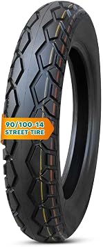 90/100-14 Street Tire with Low Knobby Tread for Dirt Bike Front or Rear Performance 90/100 x 14 Wear-Resistant and High-Load-Carrying Tire Tube Type