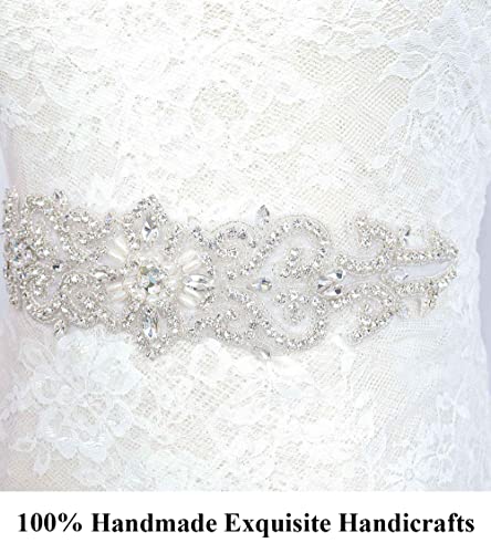 Rhinestone Belt Bridal Crystal Pearl Wedding Sash Bead Trim Women Gowns Sash2