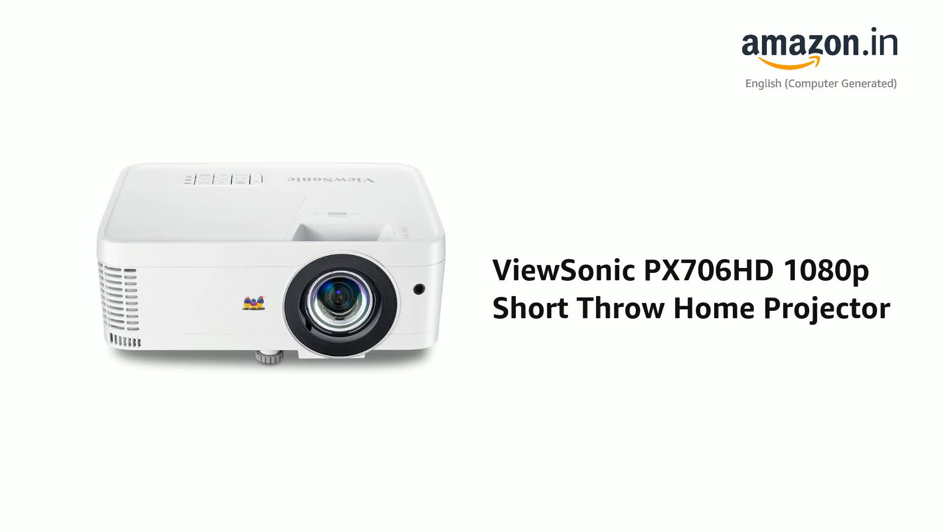 ViewSonic Px706Hd 1080P Short Throw Home Projector with 3000