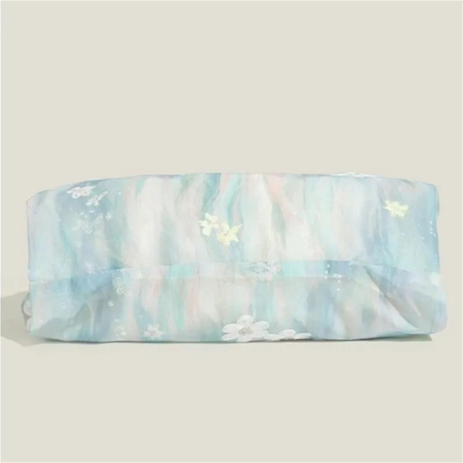 Generisch Bolso de mano de encaje dulce para mujer, flor de ondulación de agua, gran capacidad, bolso de hombro, elegante, romántico y suave, azul, 31x29x13cm, One Style