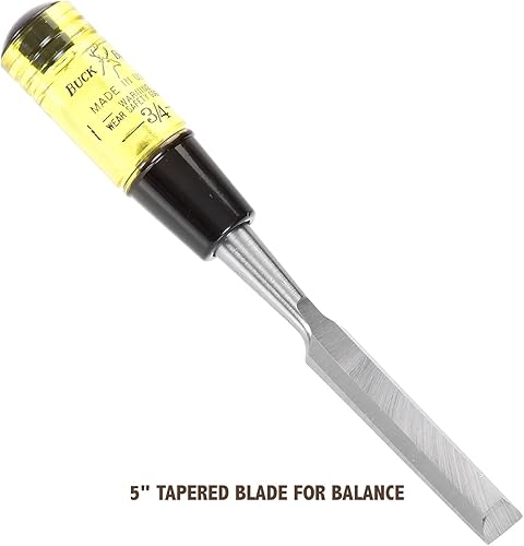 Miniatura 52 de Buck Brothers 120106BC - Cincel de madera de 1 pulgada fabricado en Estados Unidos, para cortar y terminar cortes en carpintería y carpintería, hoja