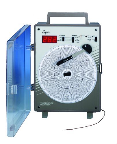 Supco CR87HTC Celsius High Temperature Circular Chart Recorder, 6" Chart Diameter, 110-120V Voltage