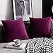 DEZENE 40 cm x 40 cm Taies d'oreiller Mauves: Pack de 2 Housses de Coussin Décoratif Carré en Velours Rayé Original pour Canapé de Chambre