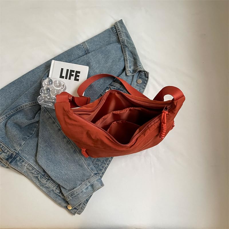 Women's stylish solid color dumpling-shaped shoulder bag with large capacity3